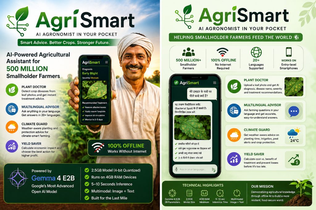 AgriSmart — AI agronomist mobile app with plant doctor, multilingual advisor, and climate guard